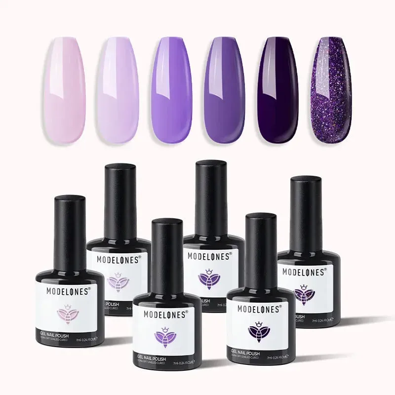 modelones Lilac Obsessions gellackset 6-pack lila