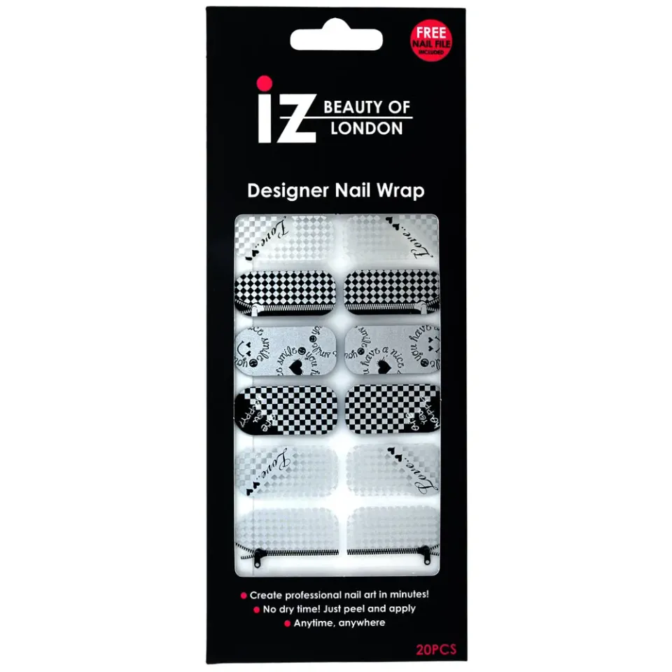 Iz Beauty Metallic Check nagelwraps metallic rutig