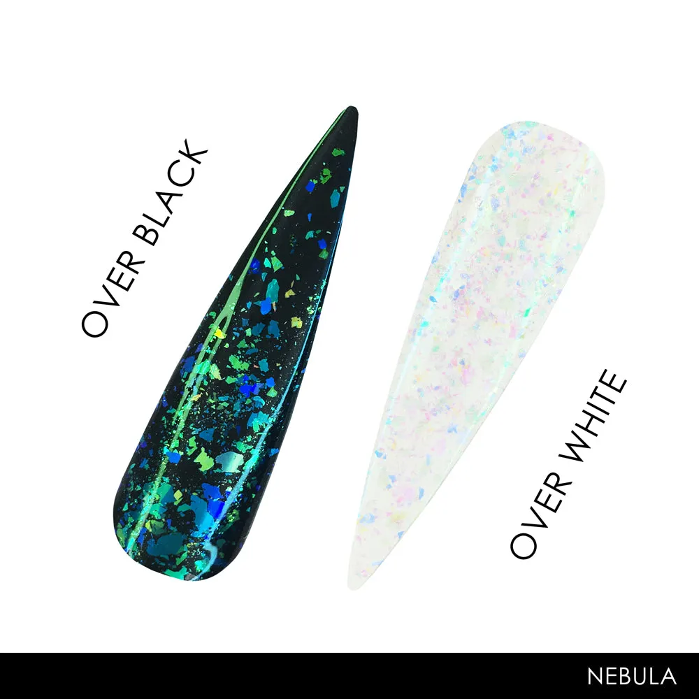 Iz Beauty Nebula chrome flakes grön-blå guld