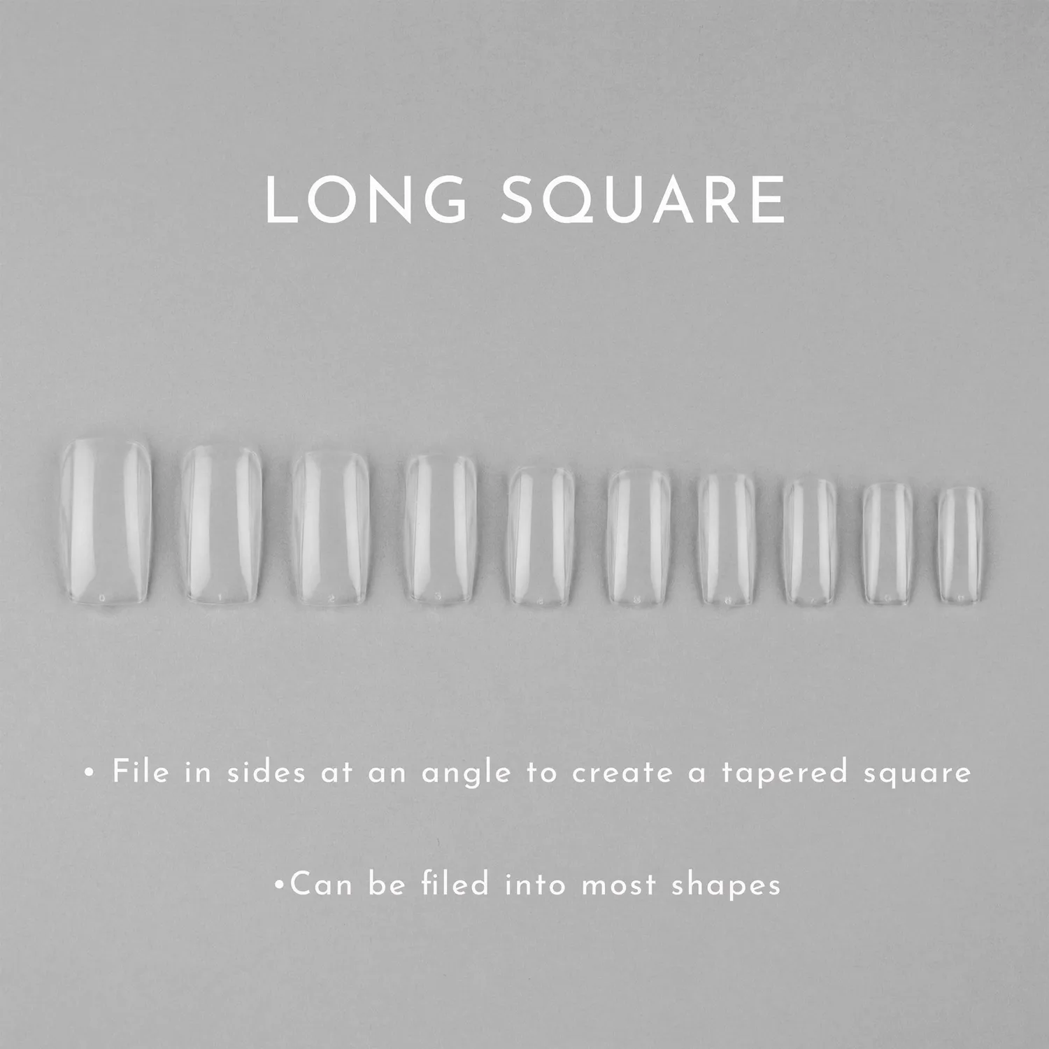 Iz Beauty Long Square fullcover tippar 200 st klara