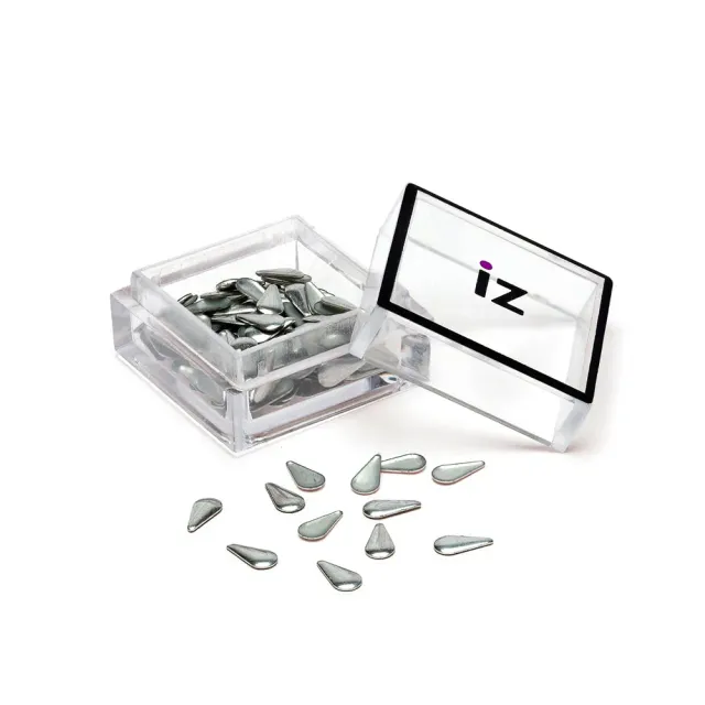 Iz Beauty Silver Teardrop nagelstenar 60-pack silver dropp