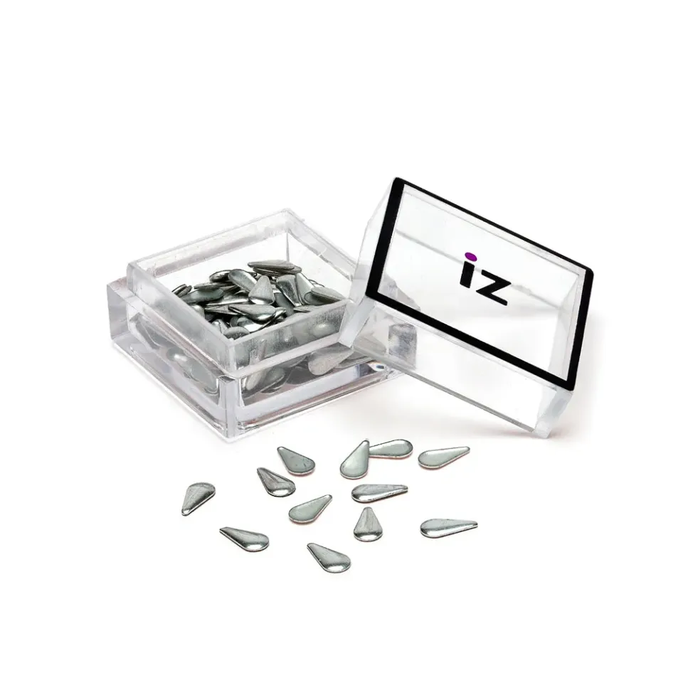 Iz Beauty Silver Teardrop nagelstenar 60-pack silver dropp