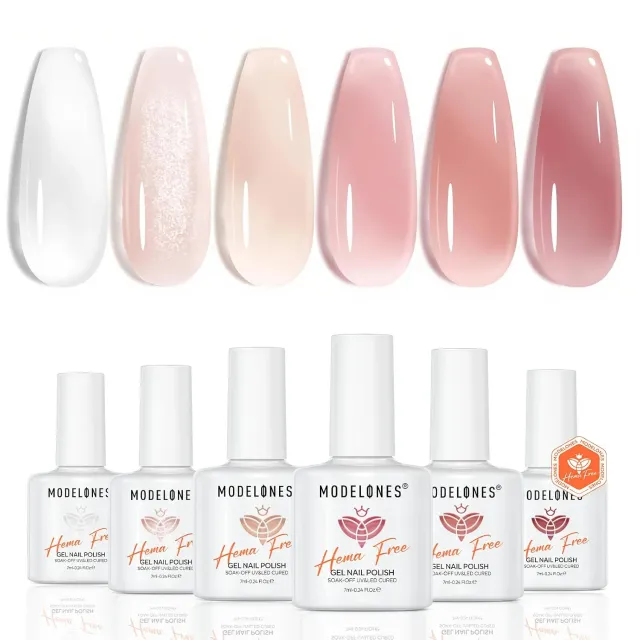 modelones Jelly gellackset 6-pack nude sheer