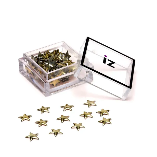 Iz Beauty Gold Star nageldekorationer 30-pack guld