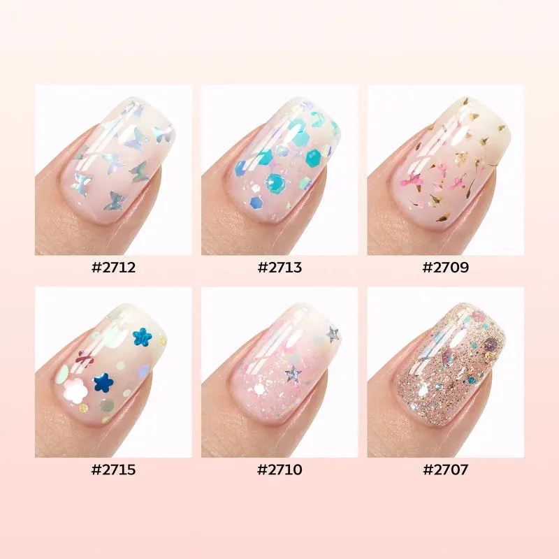 Modelones Funfetti gellack 6-pack vitt glitter