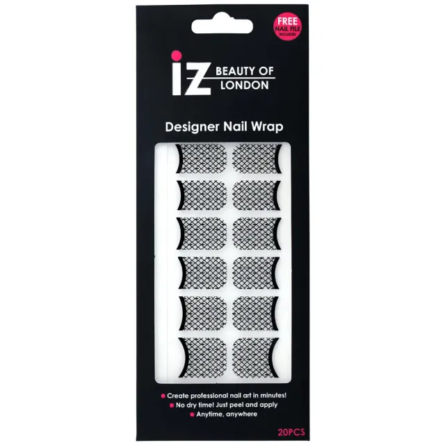 Iz Beauty Lace French Manicure nagelwraps svart