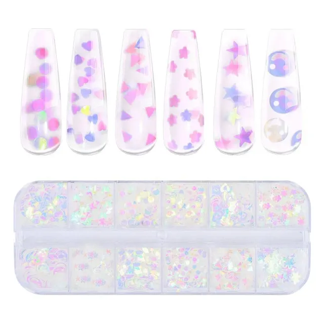 modelones Mylar Flakes nagelglitter rosa iridescent