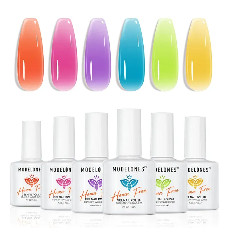 modelones Blush Horizon gellack 6-pack vårfärger