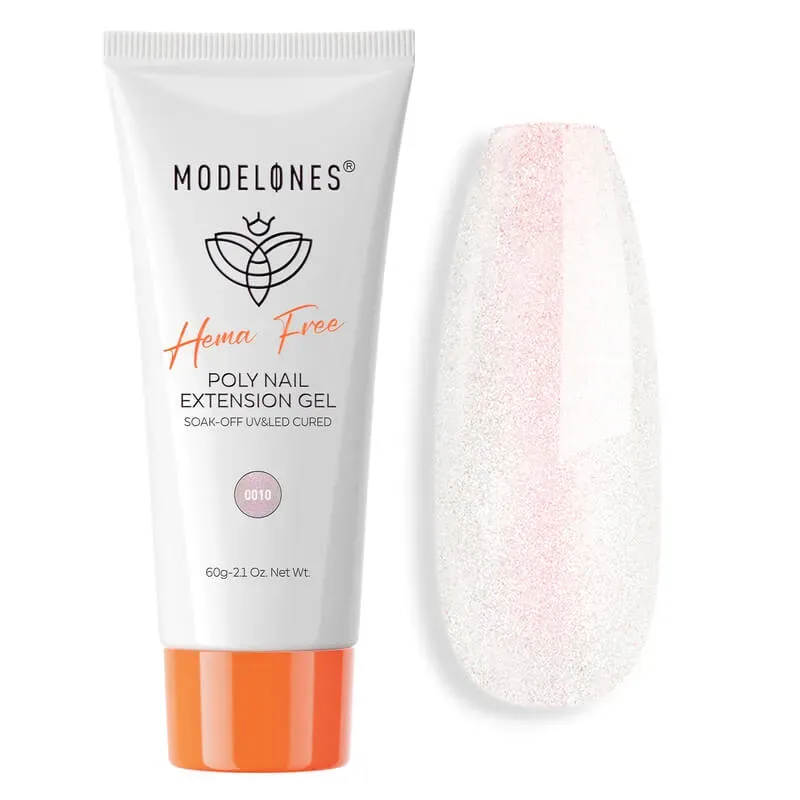 Modelones Aurora Frost polygel glitter rosa 60g