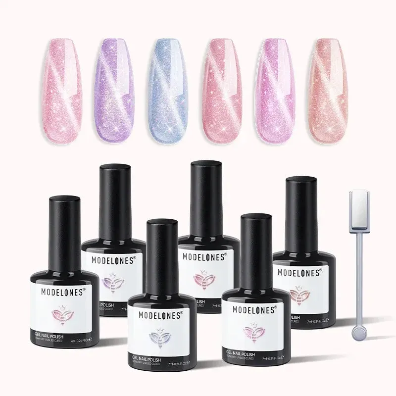 Modelones Holo Rainbow gellack set 6-pack cat eye