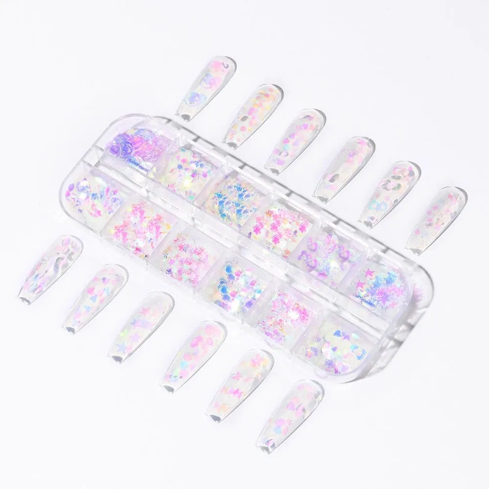 modelones Mylar Flakes nagelglitter rosa iridescent