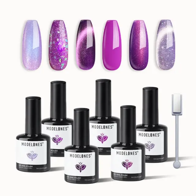 Modelones Mirrorball gellack 6-pack cat eye glitter