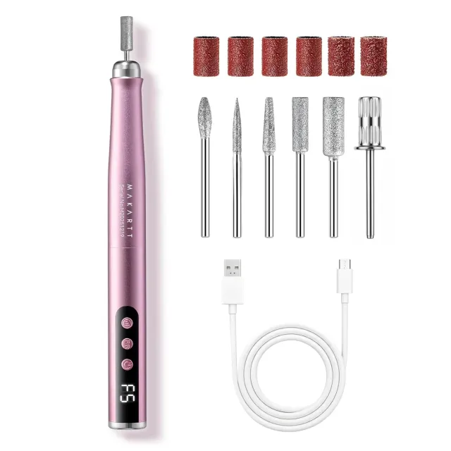 Makartt Hepsela elektrisk nagelfil rosa uppladdningsbar