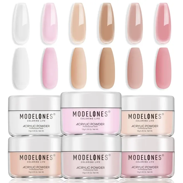 modelones Jelly Nude akrylpulverset 6-pack nude
