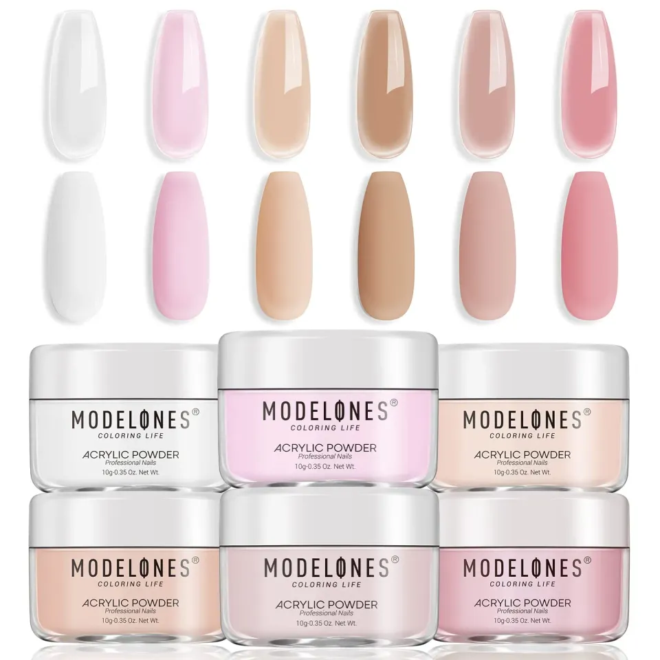 modelones Jelly Nude akrylpulverset 6-pack nude