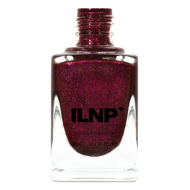 ILNP Showtime nagellack holografisk hallonröd