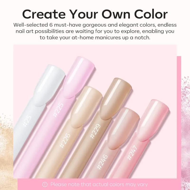 modelones Jelly Nude akrylpulverset 6-pack nude