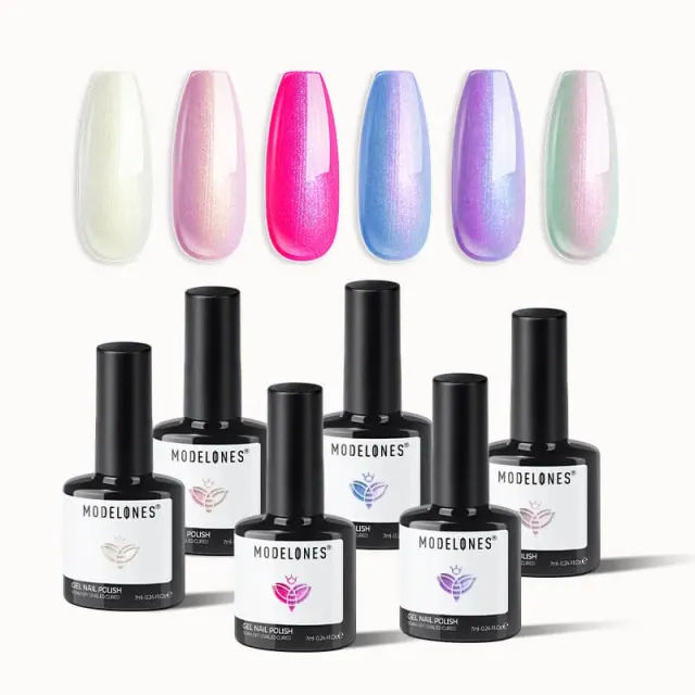 Modelones Unicorn Bliss gellack 6 färger rosa shimmer