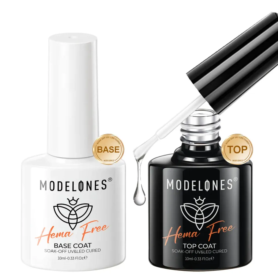 Modelones Hema-Free Top & Base Coat gellack 2x10ml högglans