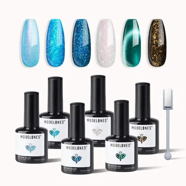 Modelones The Mirage gellack 6 färger cat eye