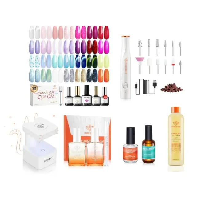 Modelones Salon Starter Combo gellackset 28 färger borr
