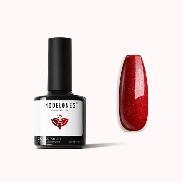 Modelones All Yours gellack röd shimmer 15 ml