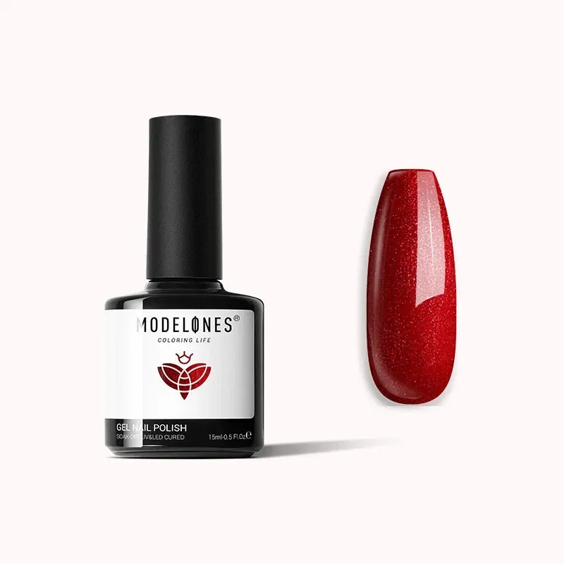 Modelones All Yours gellack röd shimmer 15 ml