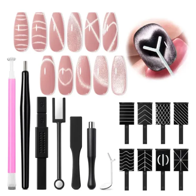 Modelones Cat Eye magnetset nagelverktyg 15-pack