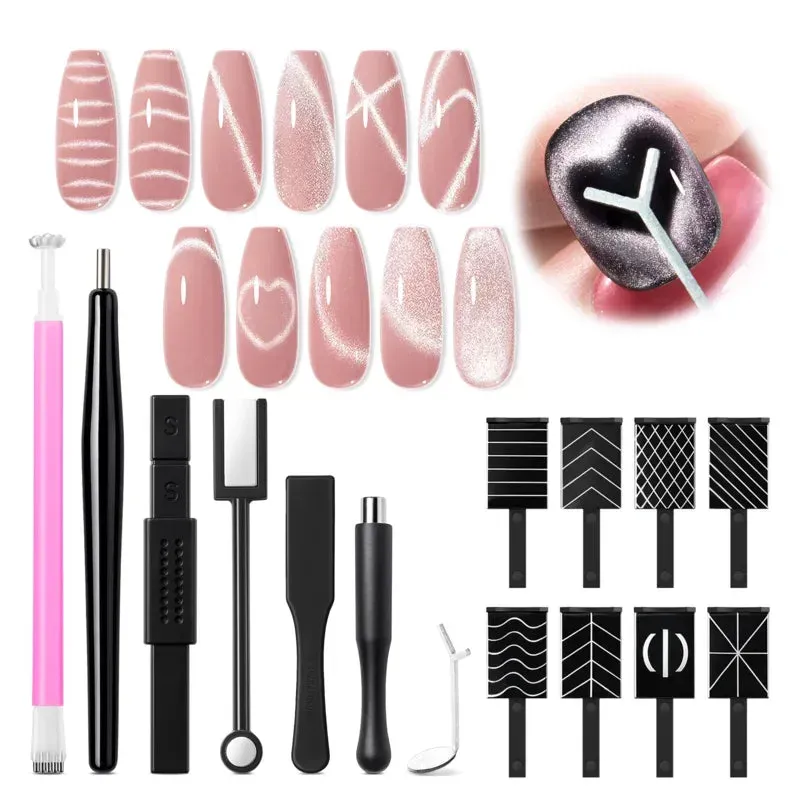 Modelones Cat Eye magnetset nagelverktyg 15-pack