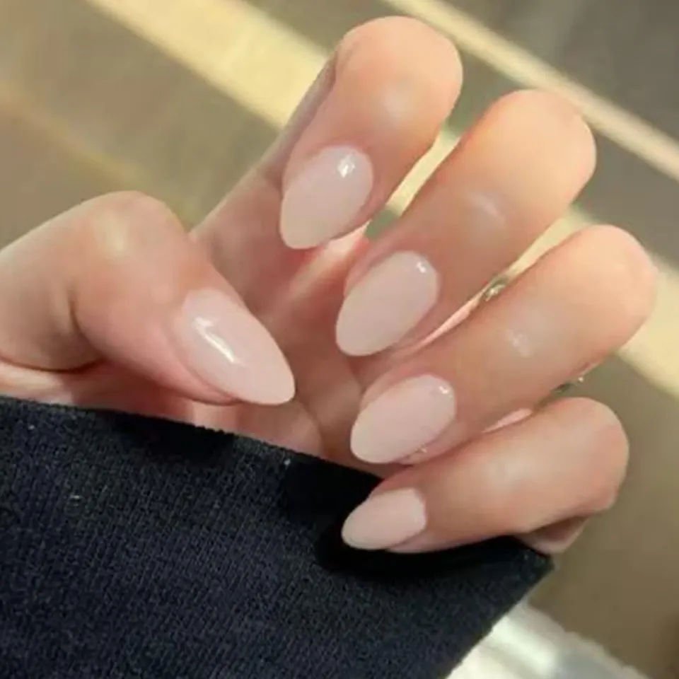 Modelones Pink White Almond lösnaglar 32-pack rosa-vit
