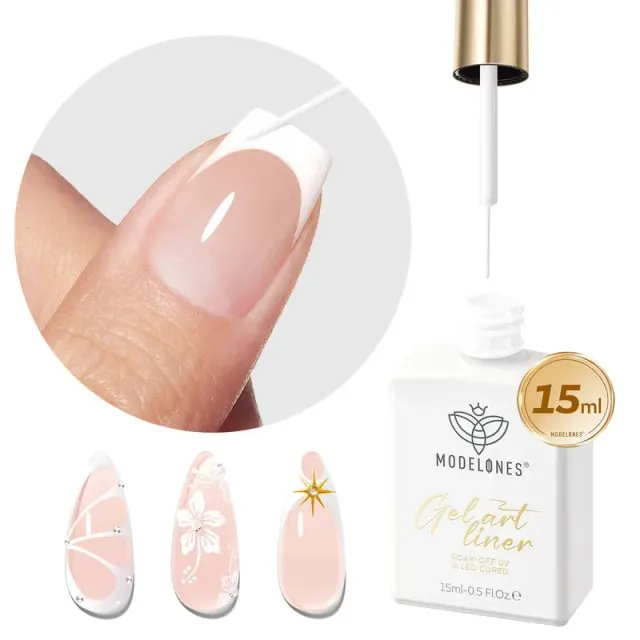 Modelones Single Gel Art Liner nagelgel pink white 15 ml hemafri