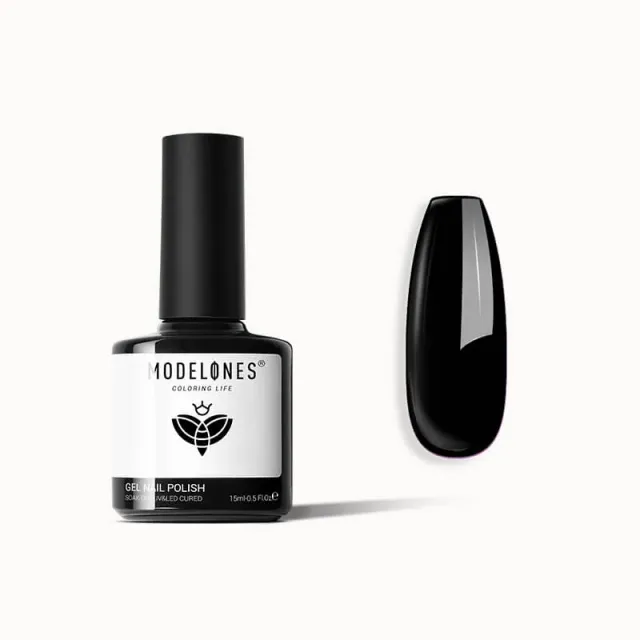 modelones Inspire Gel Ebony gellack 15ml svart krämig