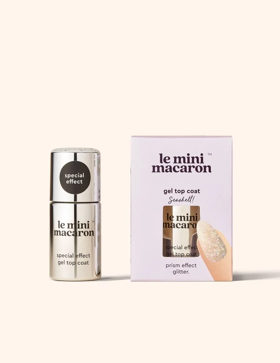 Le Mini Macaron Seashell gel-överl lack pärlglitter
