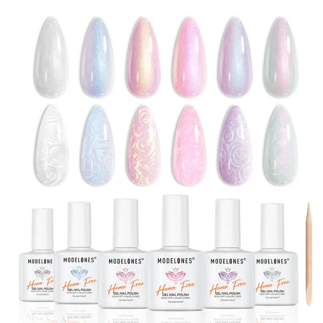 modelones sugar galaxy gellack set 6 färger skimrande