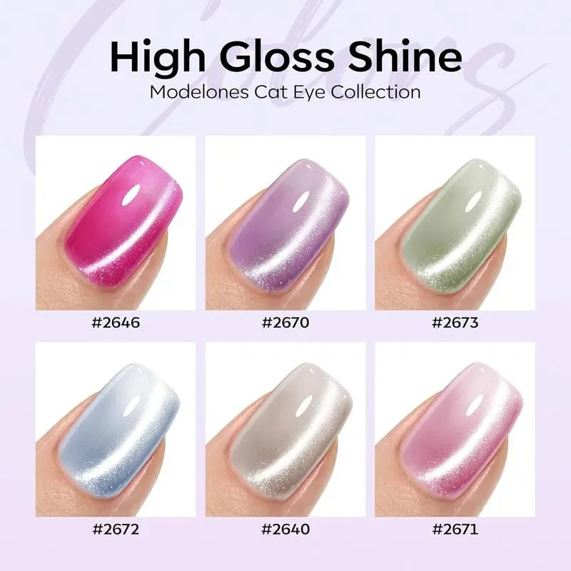 Modelones Fairy Magic gellack 6-pack rosa jelly cat eye
