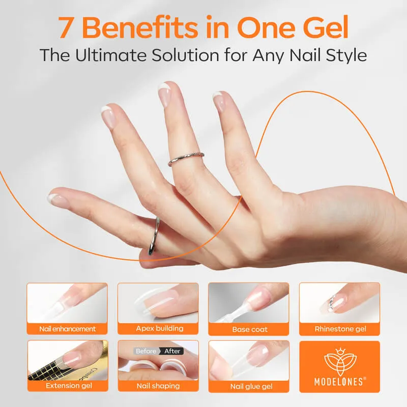 Modelones 7-in-1 Builder Gel Top Coat set clear 10ml