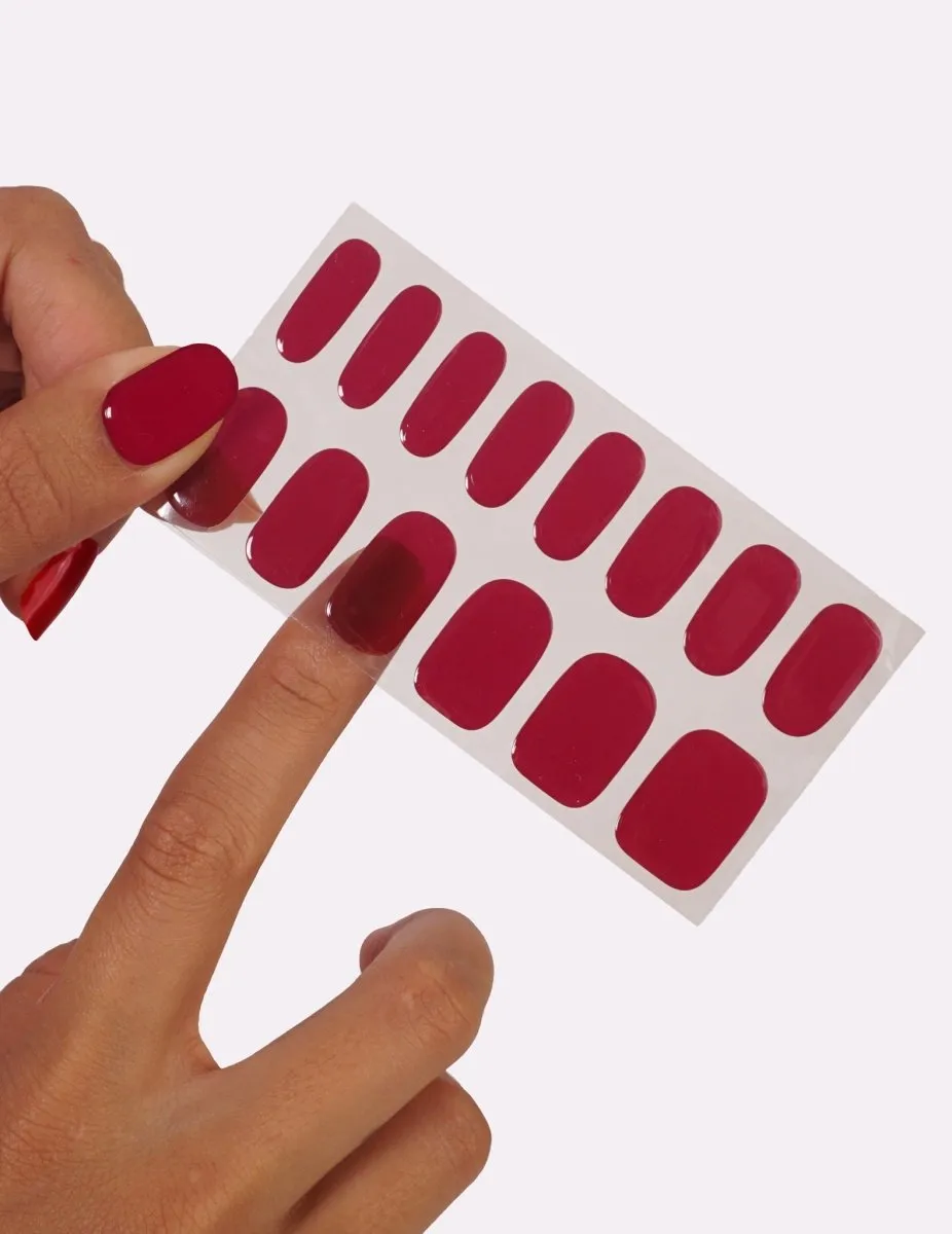 Le Mini Macaron Rouge Dahlia gel strips djupröd