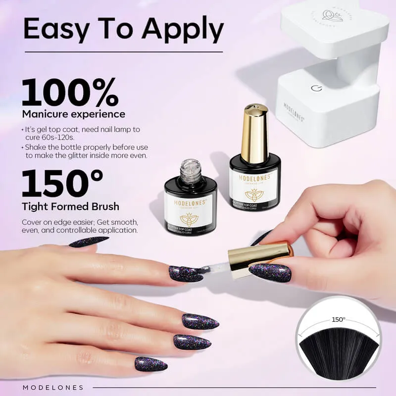 Modelones Scattered Sequins topplack glitter 10ml skyddande