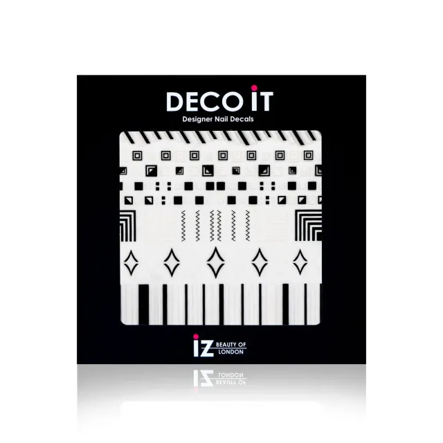 Iz Beauty Monochrome Strike nageldekaler svartvit geometrisk