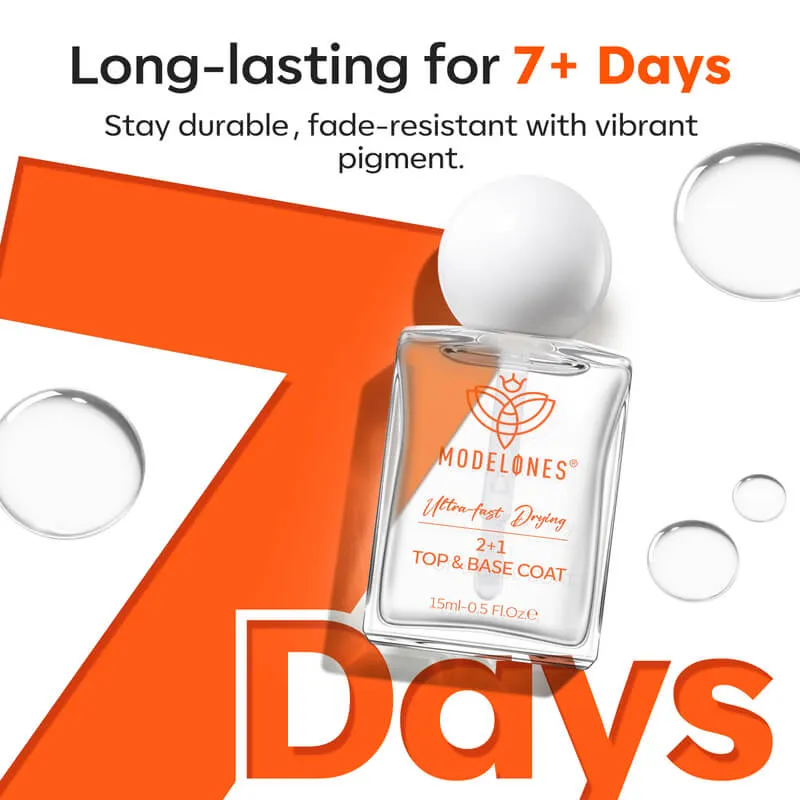 Modelones 3 in 1 Top & Base Coat nagellack snabbtorkande