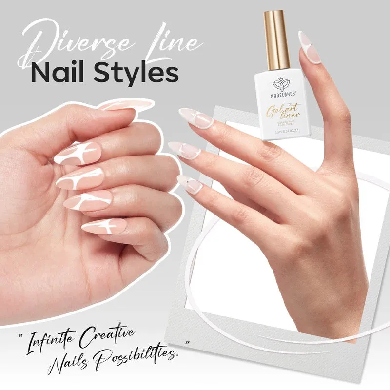 Modelones Single Gel Art Liner nagelgel pink white 15 ml hemafri