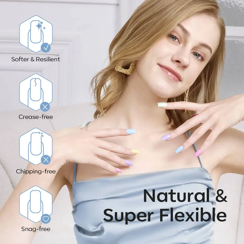 Modelones Semi-Frosted nageltips naturlig flexibel