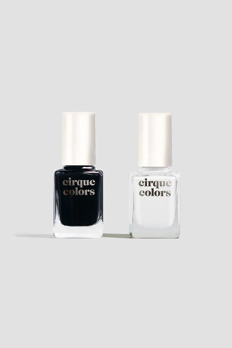 Cirque Colors Yin Yang Duo nagellack svart vit 2-pack
