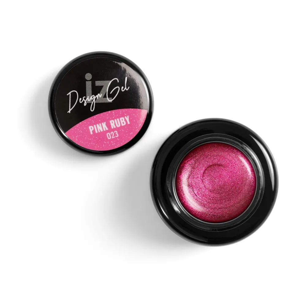 Iz Beauty Design Gel Pink Ruby DG023 nagelgel metallic