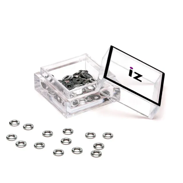 Iz Beauty Silver Doughnut nagelstuds silver 40-pack platt bas