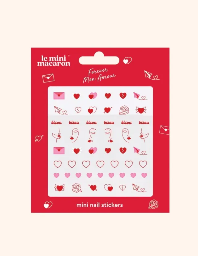 Le Mini Macaron Forever Mon Amour nagelstickers hjärtan