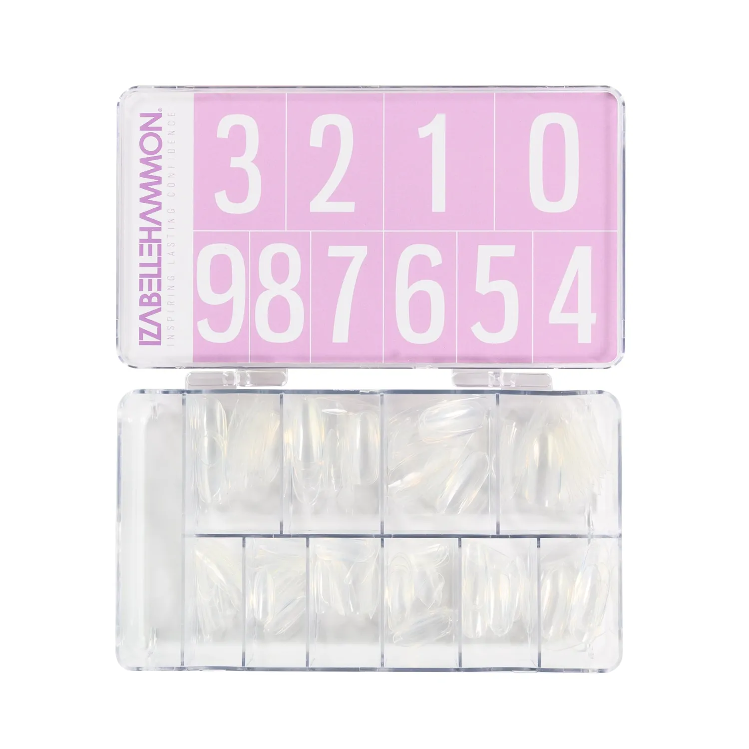 Iz Beauty Long Round Full Cover nageltippar 200-pack klara