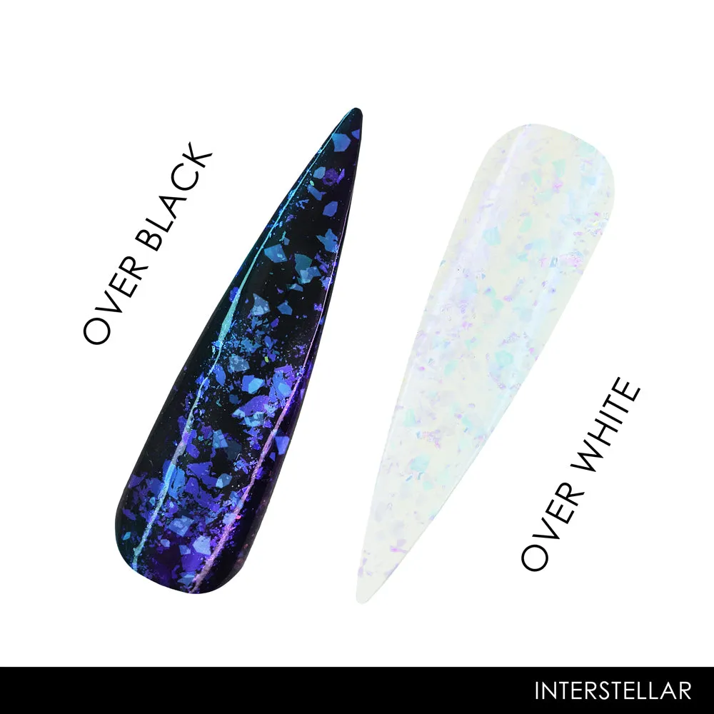 Iz Beauty Interstellar nagelflakes krom blå lila