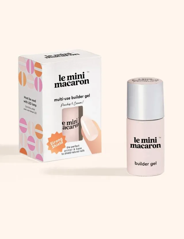 Le Mini Macaron Peaches & Cream byggel nagellack sheer rosa