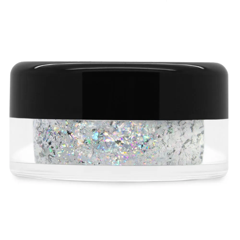 Iz Beauty Silver Holographic chrome flakes silver holografisk